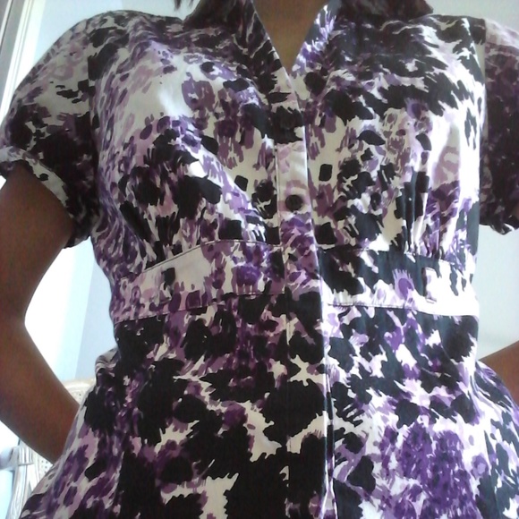 Purple abstract blouse - Picture 4 of 7